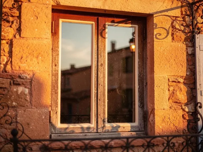 Fenêtre avec vitrage neuf parfaitement transparent