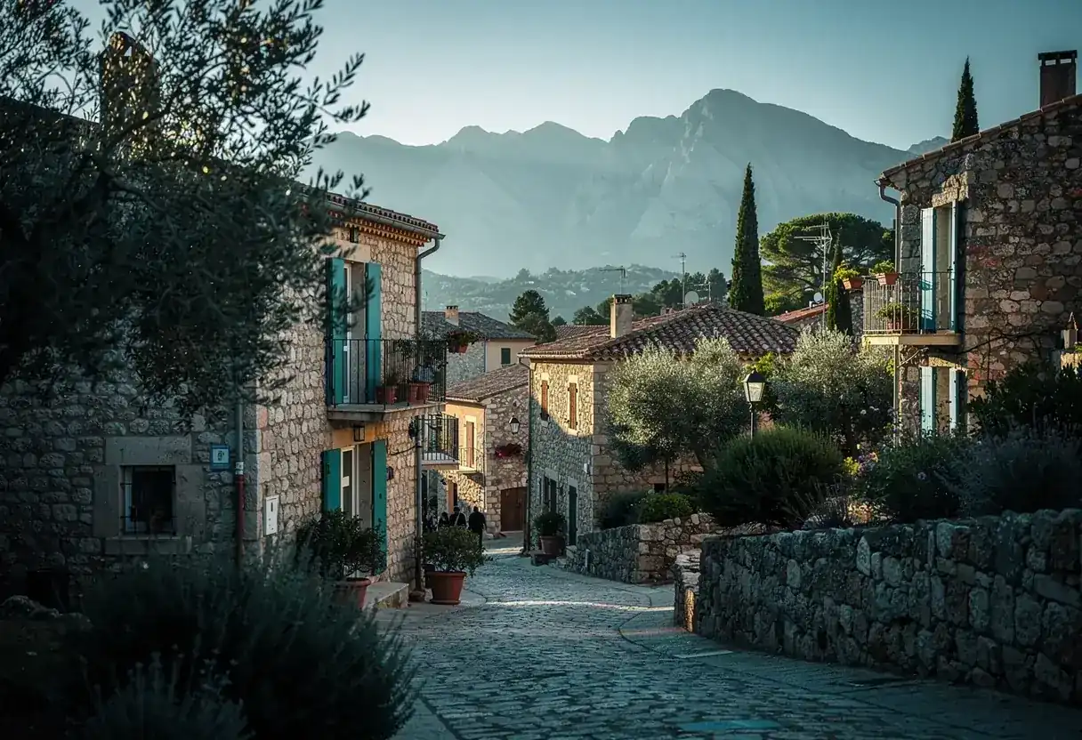 Village de pierre au pied du massif des Albères